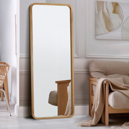 Oikiture Wooden Full Length Mirror 180x70cm Rectangle Floor Mirrors-Full Length Mirror-PEROZ Accessories