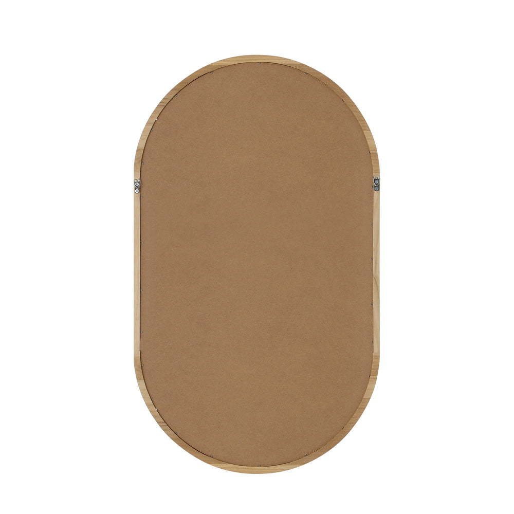 Oikiture Wooden Wall Mirrors Oval Mirror 84x50cm Set of 2-Wall Mirror-PEROZ Accessories