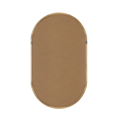 Oikiture Wooden Wall Mirrors Oval Mirror 84x50cm Set of 2-Wall Mirror-PEROZ Accessories