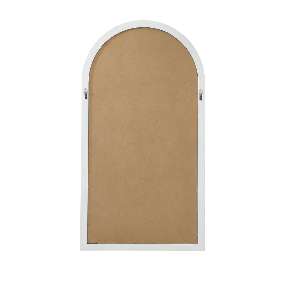 Oikiture Wooden Window Mirror Arched Wall Mirrors 130x70cm White-Window Mirror-PEROZ Accessories
