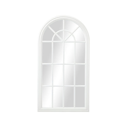 Oikiture Wooden Window Mirror Arched Wall Mirrors 130x70cm White-Window Mirror-PEROZ Accessories