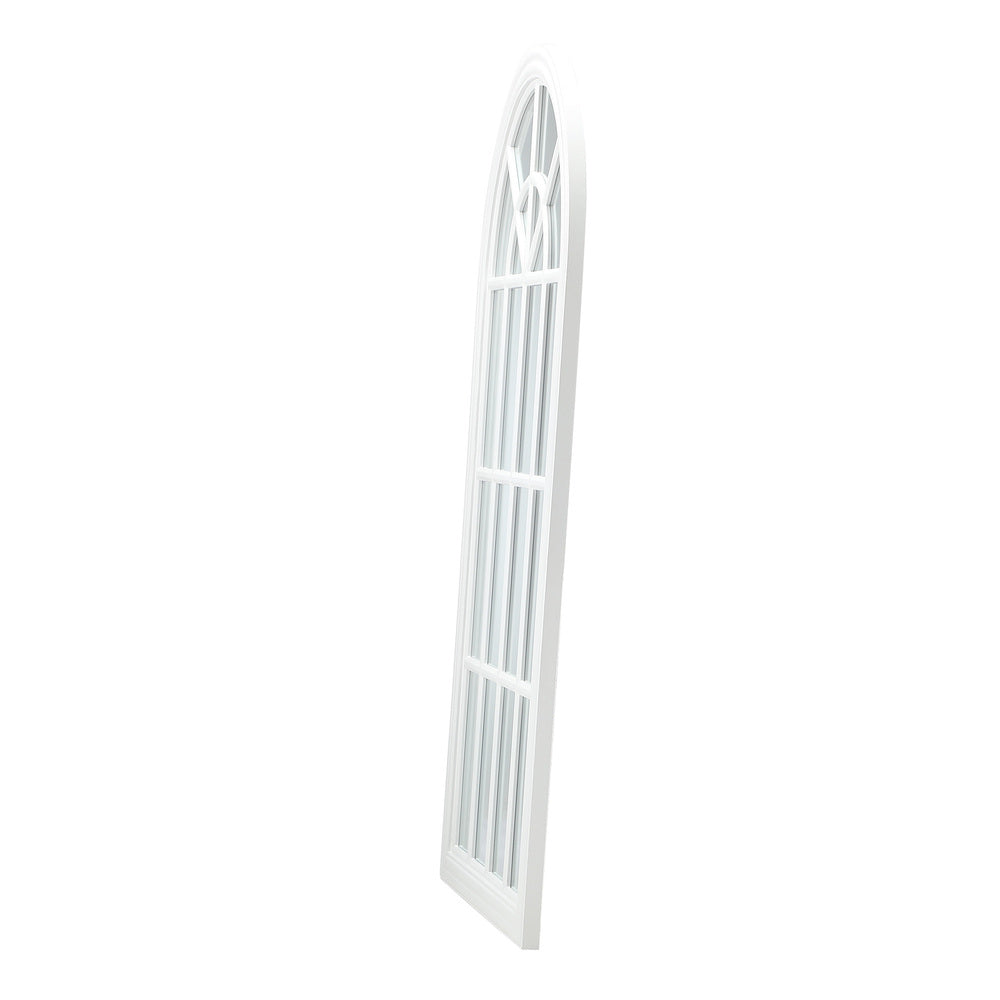 Oikiture Wooden Window Mirror Arched Wall Mirrors 130x70cm White-Window Mirror-PEROZ Accessories