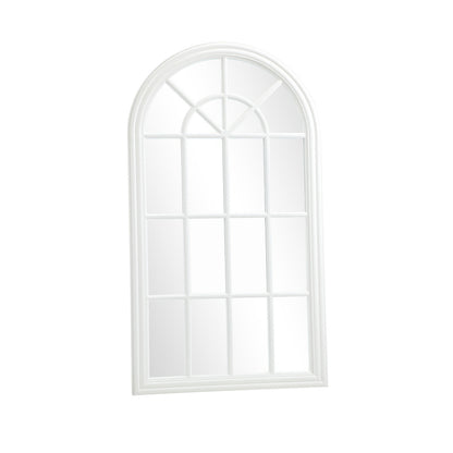 Oikiture Wooden Window Mirror Arched Wall Mirrors 130x70cm White-Window Mirror-PEROZ Accessories