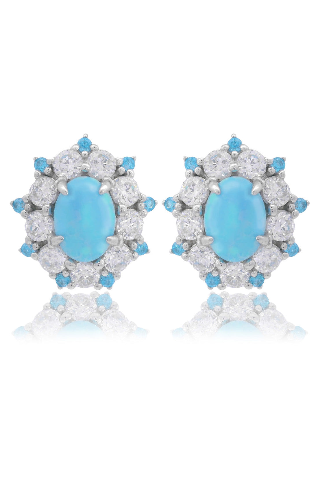 OPAL GLOW BARANGAROO BLUE CREATED OPAL EARRINGS-PEROZ Accessories