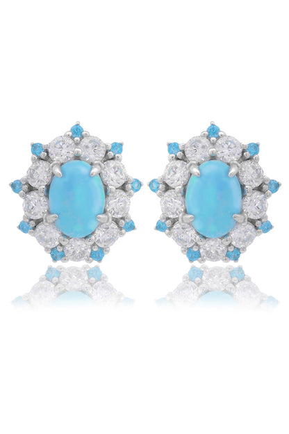 OPAL GLOW BARANGAROO BLUE CREATED OPAL EARRINGS-PEROZ Accessories