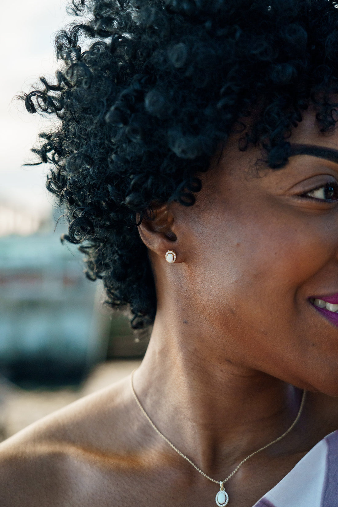 OPAL GLOW BLACKWATTLE WHITE CREATED OPAL EARRINGS GOLD-PEROZ Accessories