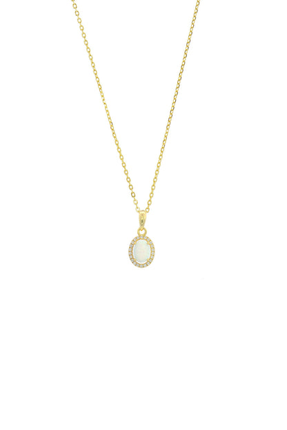 OPAL GLOW BLACKWATTLE WHITE CREATED OPAL PENDANT GOLD-PEROZ Accessories