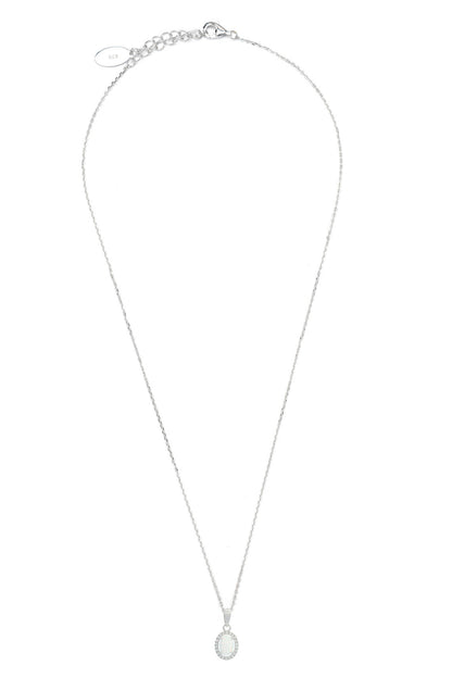 OPAL GLOW BLACKWATTLE WHITE CREATED OPAL PENDANT SILVER-PEROZ Accessories