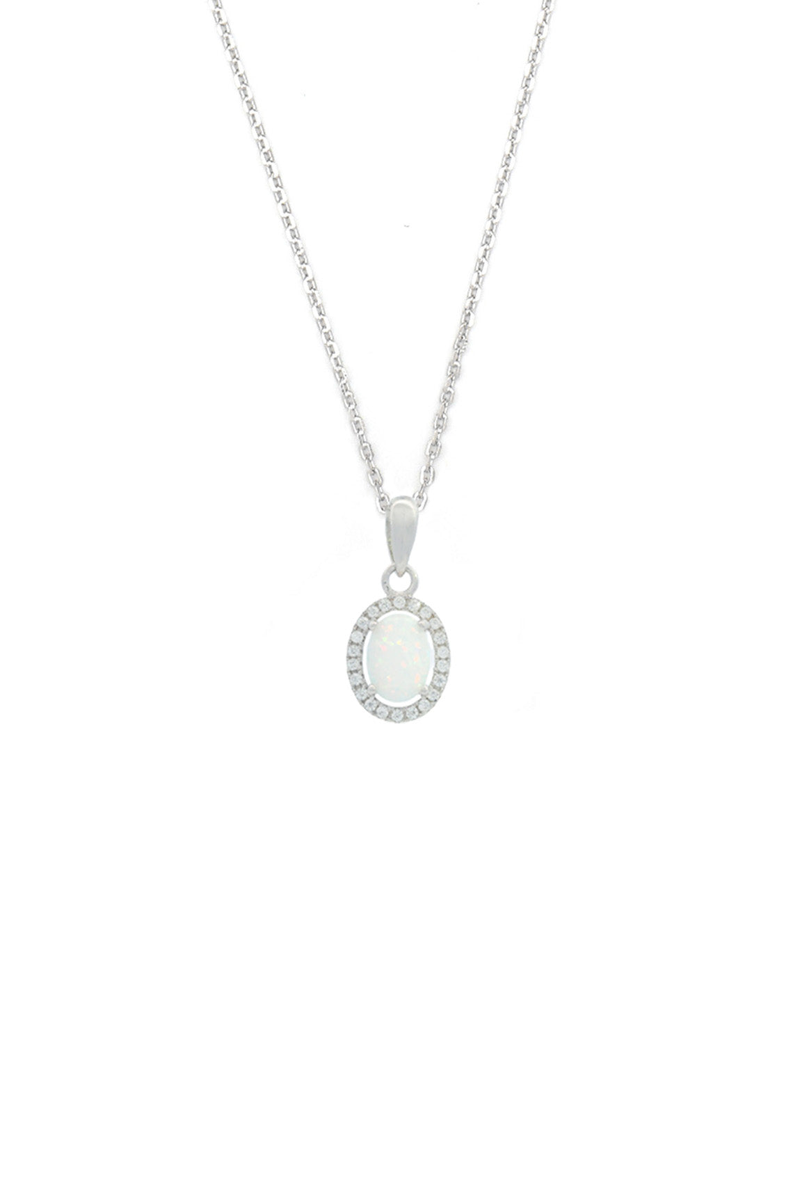 OPAL GLOW BLACKWATTLE WHITE CREATED OPAL PENDANT SILVER-PEROZ Accessories
