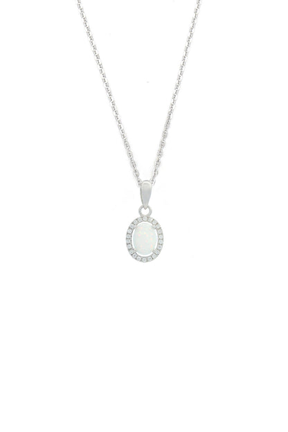 OPAL GLOW BLACKWATTLE WHITE CREATED OPAL PENDANT SILVER-PEROZ Accessories