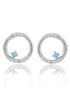 OPAL GLOW BLUE CREATED OPAL CIRCLE EARRINGS SILVER-PEROZ Accessories