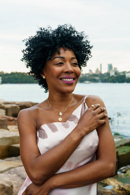 OPAL GLOW BLUE CREATED OPAL EVIL EYE MEDALION GOLD-PEROZ Accessories