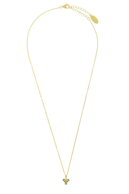 OPAL GLOW BLUE CREATED OPAL KOALA PENDANT GOLD-PEROZ Accessories