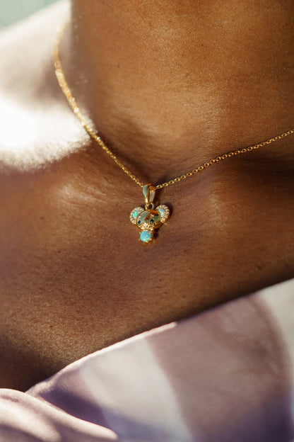 OPAL GLOW BLUE CREATED OPAL KOALA PENDANT GOLD-PEROZ Accessories