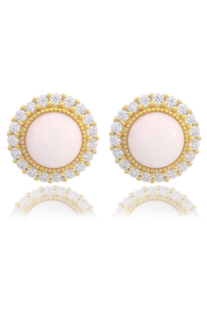 OPAL GLOW MARRINAWI WHITE CREATED OPAL EARRINGS GOLD-PEROZ Accessories