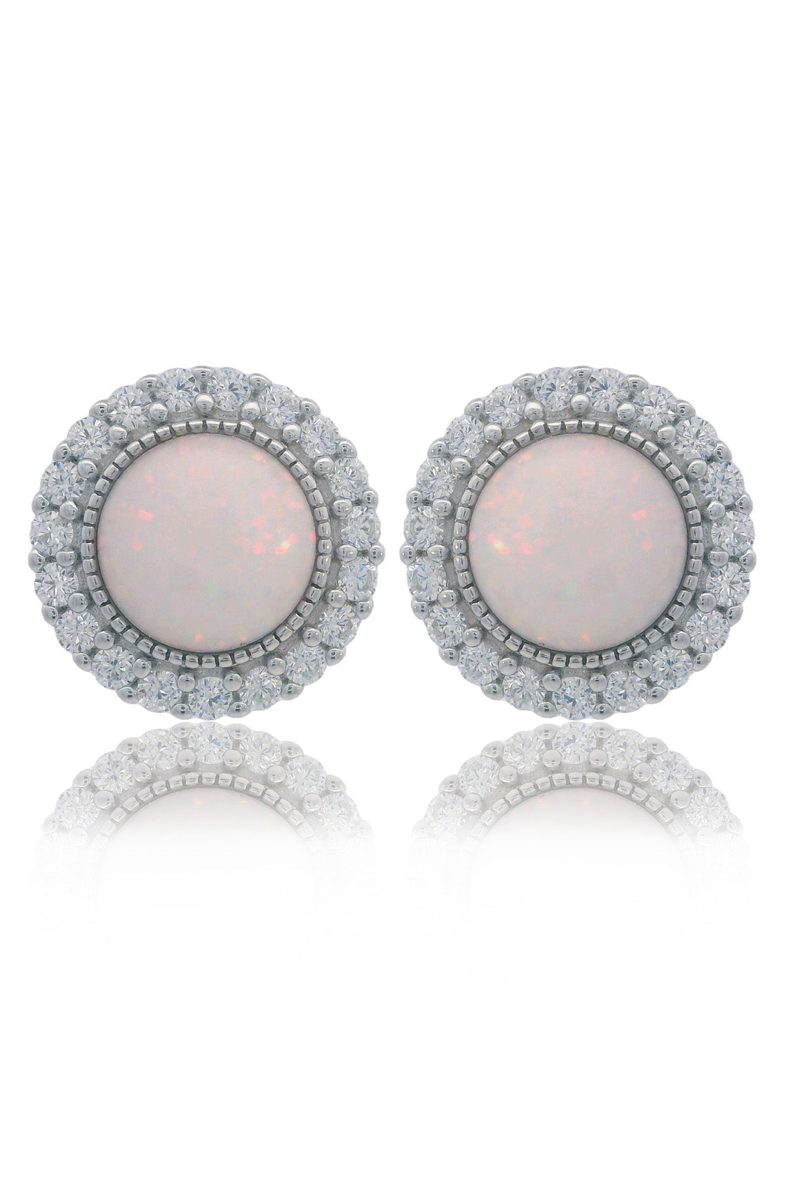 OPAL GLOW MARRINAWI WHITE CREATED OPAL EARRINGS SILVER-PEROZ Accessories