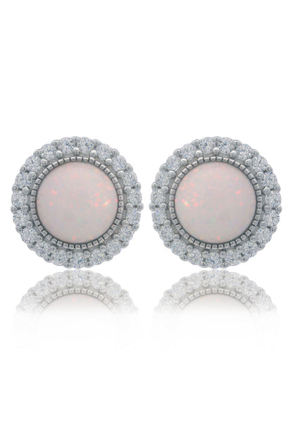 OPAL GLOW MARRINAWI WHITE CREATED OPAL EARRINGS SILVER-PEROZ Accessories