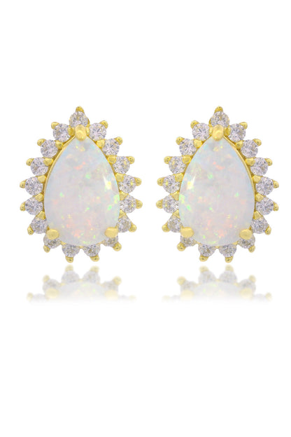 OPAL GLOW ROZELLE WHITE CREATED OPAL EARRINGS GOLD-PEROZ Accessories