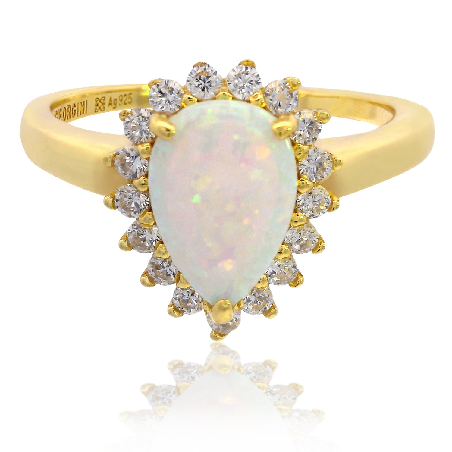 OPAL GLOW ROZELLE WHITE CREATED OPAL RING GOLD-PEROZ Accessories