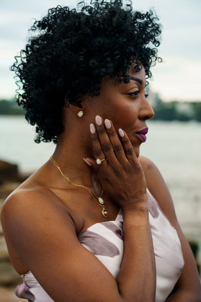 OPAL GLOW ROZELLE WHITE CREATED OPAL RING GOLD-PEROZ Accessories