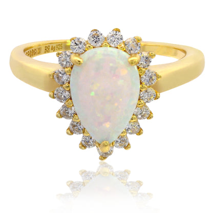 OPAL GLOW ROZELLE WHITE CREATED OPAL RING GOLD-PEROZ Accessories