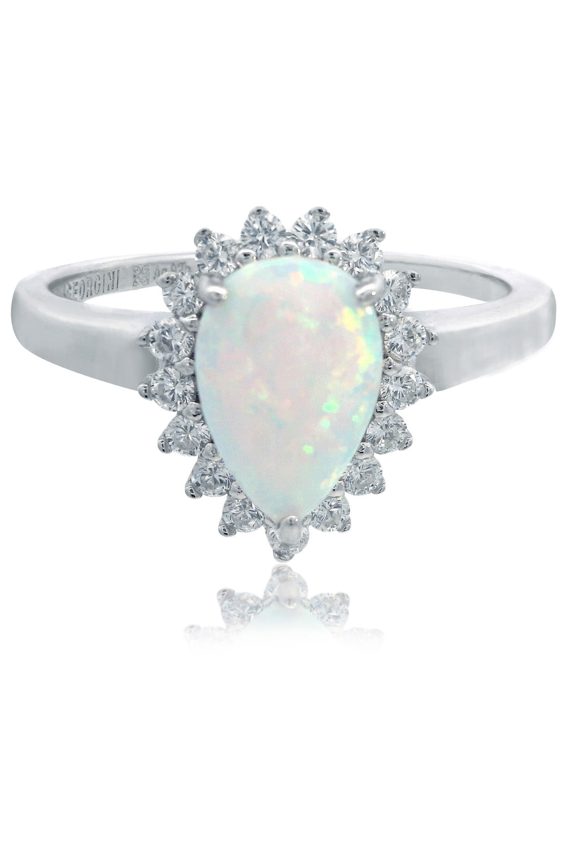 OPAL GLOW ROZELLE WHITE CREATED OPAL RING SILVER-PEROZ Accessories