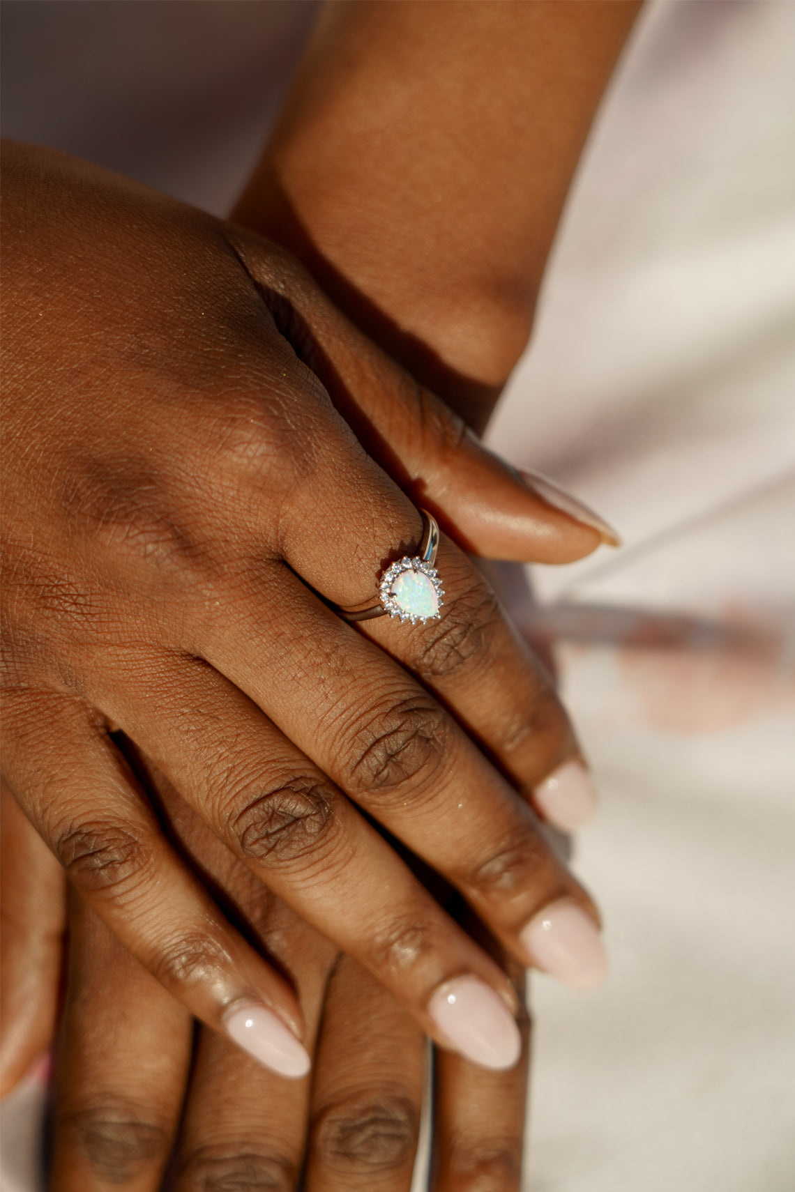 OPAL GLOW ROZELLE WHITE CREATED OPAL RING SILVER-PEROZ Accessories