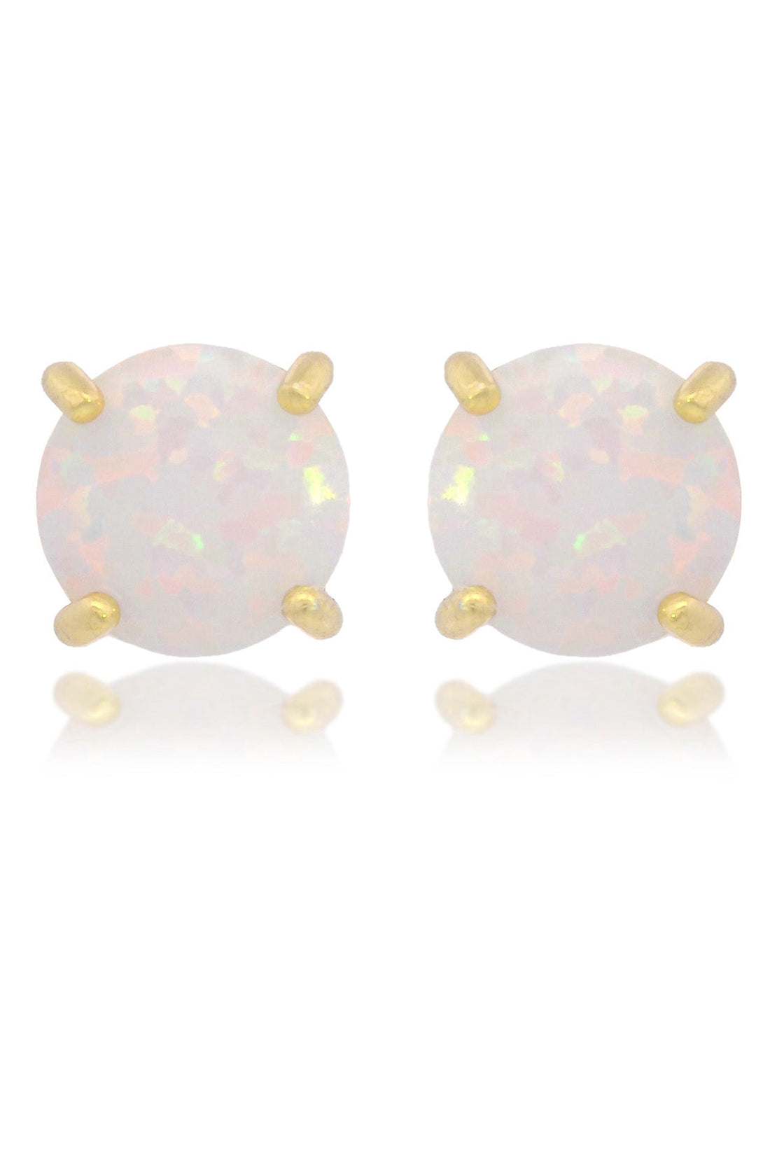 OPAL GLOW WHITE CREATED OPAL STUD EARRINGS GOLD-PEROZ Accessories
