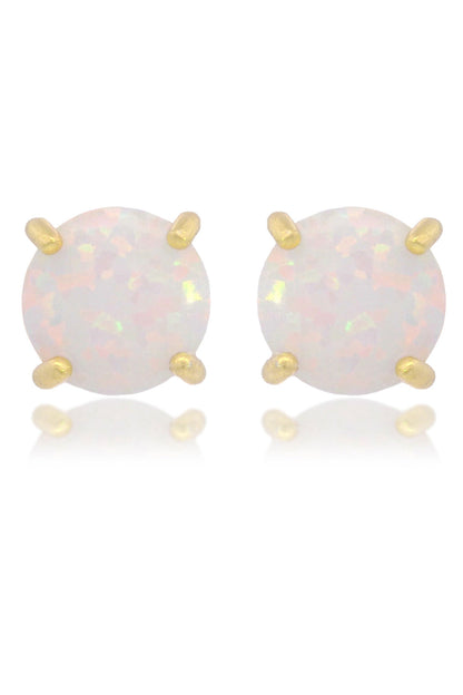 OPAL GLOW WHITE CREATED OPAL STUD EARRINGS GOLD-PEROZ Accessories