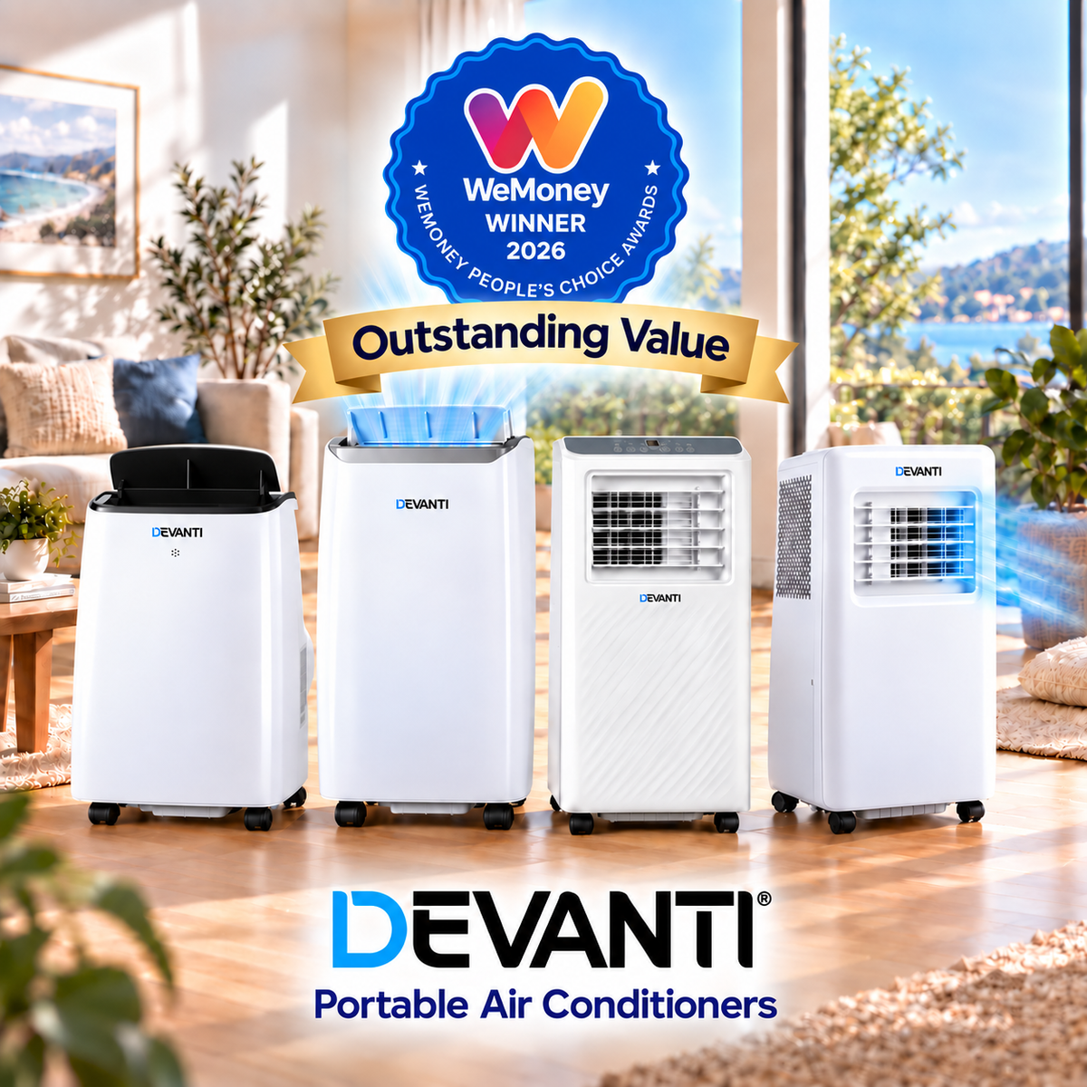 Devanti 12000BTU Portable Air Conditioner-Appliances > Air Conditioners > Air Conditioner Accessories-PEROZ Accessories