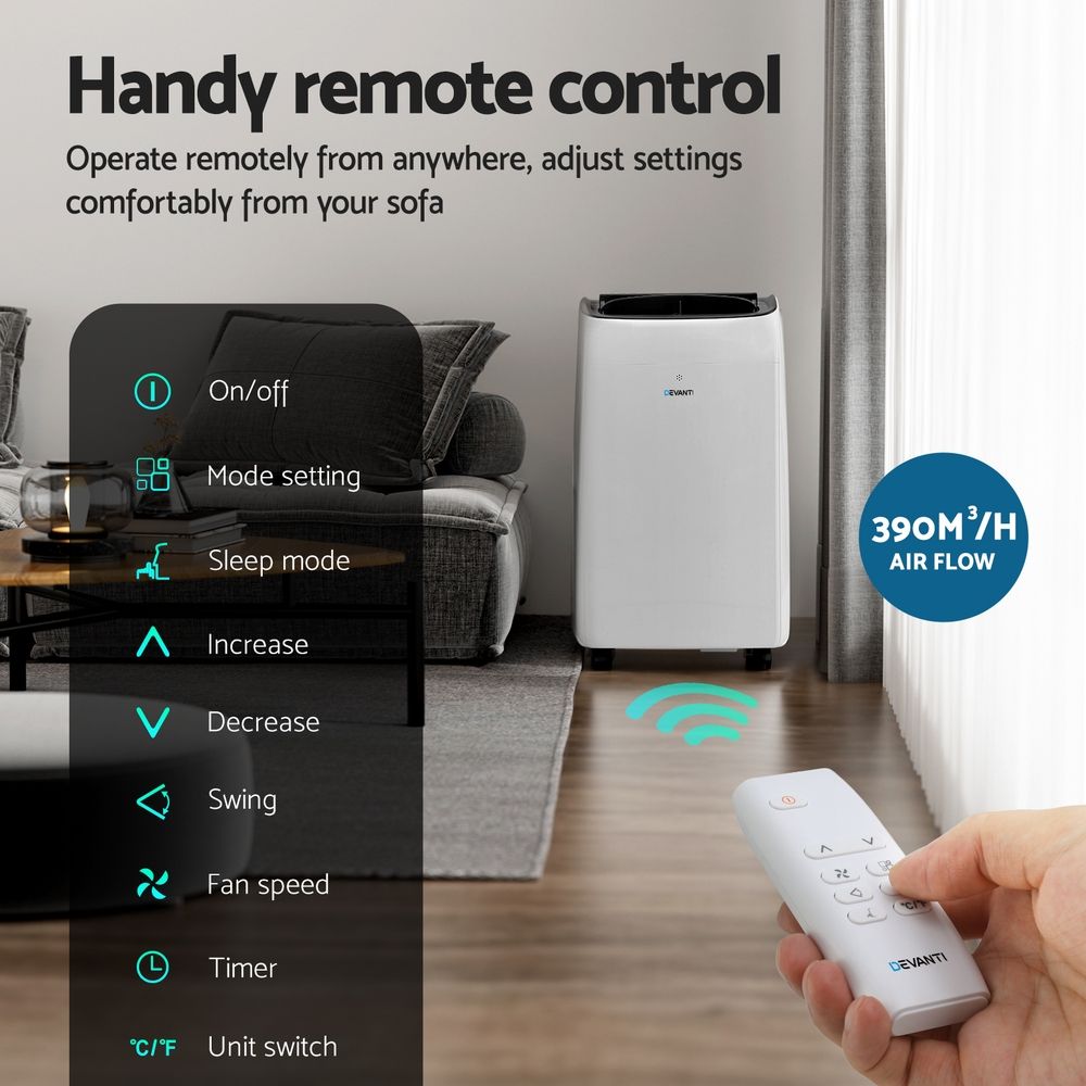 Devanti 12000BTU Portable Air Conditioner-Appliances > Air Conditioners > Air Conditioner Accessories-PEROZ Accessories
