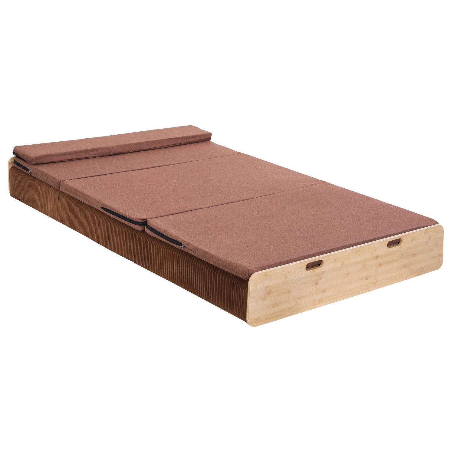 Artiss Folding Kraft Paper Bed Frame with Mattress and Pillow 300kg Capacity 200x120cm-Furniture > Bedroom > Beds &amp; Bed Frames-PEROZ Accessories