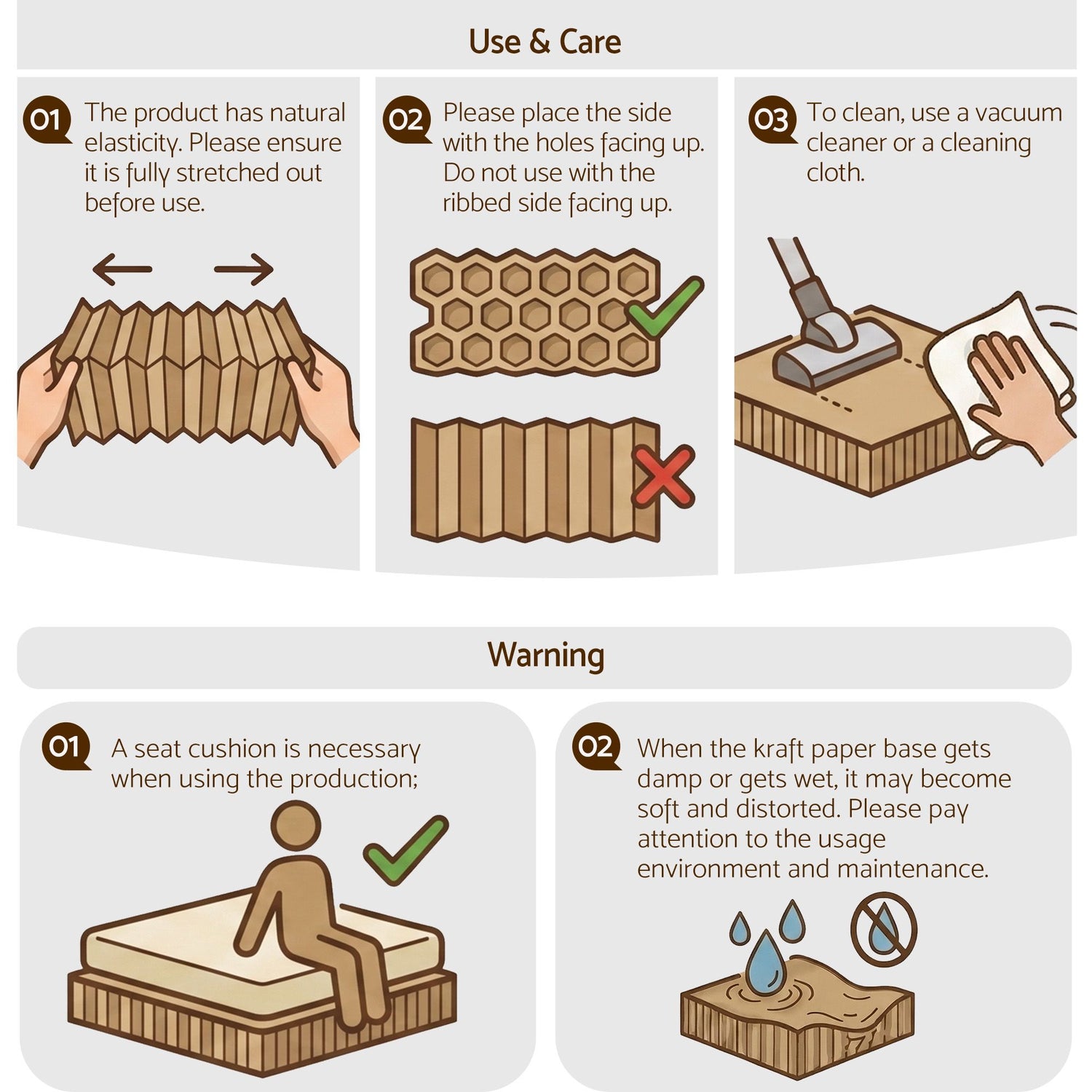 Artiss Folding Kraft Paper Bed Frame with Mattress and Pillow 300kg Capacity 200x120cm-Furniture > Bedroom > Beds &amp; Bed Frames-PEROZ Accessories