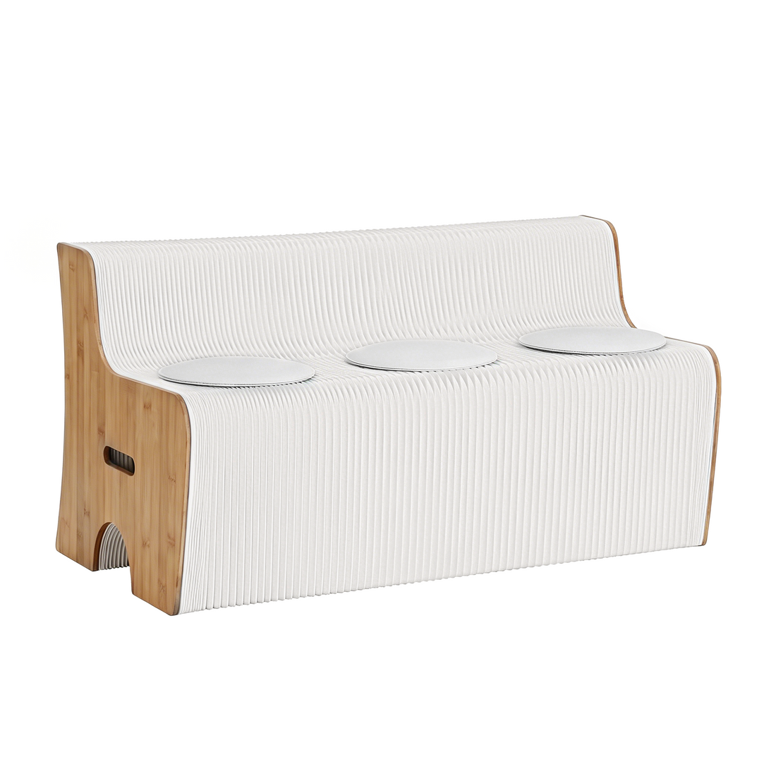 Artiss Folding Kraft Paper Sofa 3 Seater Accordion Bench with PU Leather Cushion Collapsible Couch 300kg Capacity 150x59x63cm-Furniture > Sofas > Sofas &amp; Sofa Beds-PEROZ Accessories
