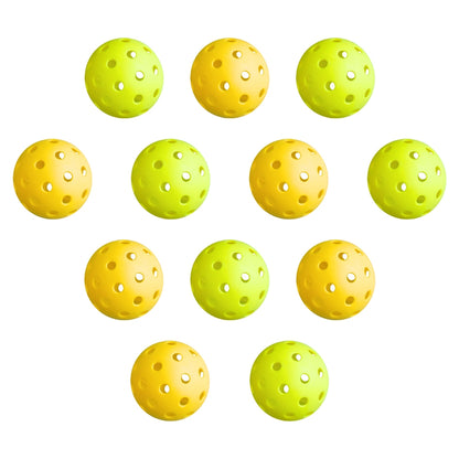 Everfit 12PC Pickleballs Set 40-Hole Design Indoor Outdoor Durable PE Balls Green/Yellow-Sports &amp; Fitness &gt; Racquet Sports &gt; Pickleball-PEROZ Accessories