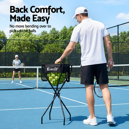 Everfit Portable Ball Cart Foldable Pickleball Tennis Baseball Softball-Sports &amp; Fitness > Racquet Sports > Pickleball-PEROZ Accessories