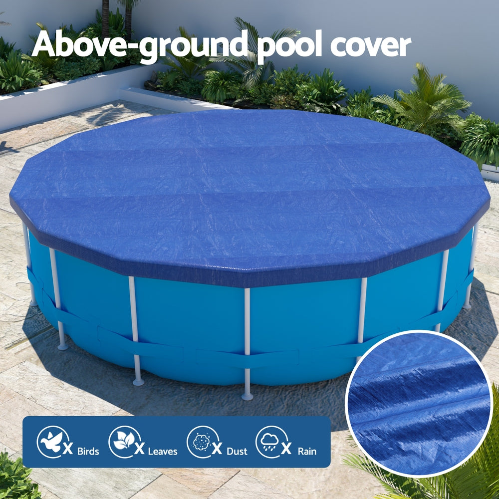 Aquabuddy Pool Cover Fit 3.66m Round Above-ground Swimming Pool Blanket Blue-Home &amp; Garden &gt; Pool &amp; Accessories &gt; Pool Covers &amp; Accessories-PEROZ Accessories