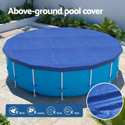 Aquabuddy Pool Cover Fit 3.66m Round Above-ground Swimming Pool Blanket Blue-Home &amp; Garden &gt; Pool &amp; Accessories &gt; Pool Covers &amp; Accessories-PEROZ Accessories