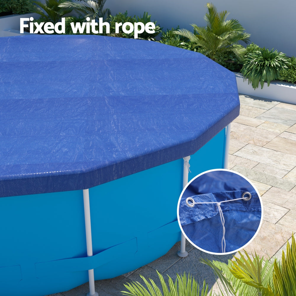 Aquabuddy Pool Cover Fit 3.66m Round Above-ground Swimming Pool Blanket Blue-Home &amp; Garden &gt; Pool &amp; Accessories &gt; Pool Covers &amp; Accessories-PEROZ Accessories