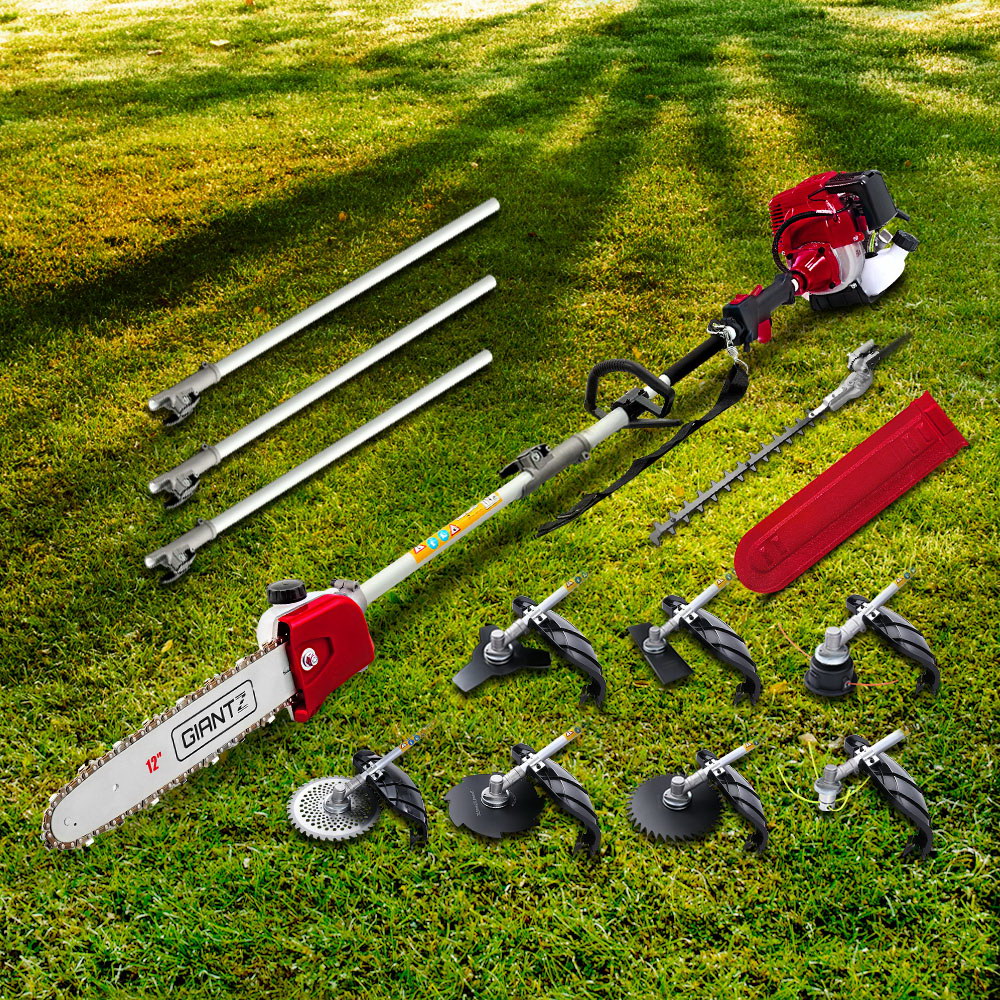 Giantz 4 Stroke Pole Chainsaw Petrol Hedge Trimmer Tree Pruner 12&