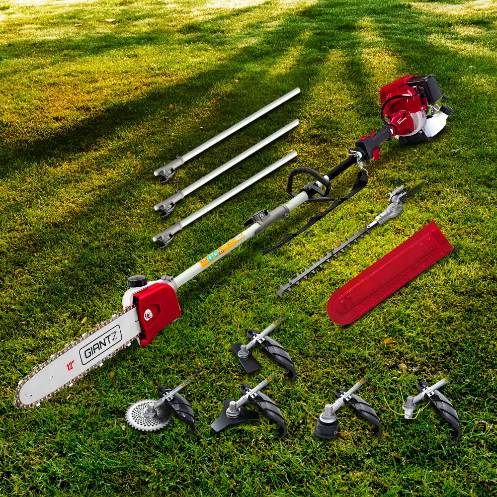 Giantz 4 Stroke Pole Chainsaw Petrol Hedge Trimmer Tree Pruner 12&