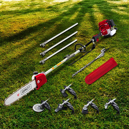 Giantz 4 Stroke Pole Chainsaw Petrol Hedge Trimmer Tree Pruner 12&