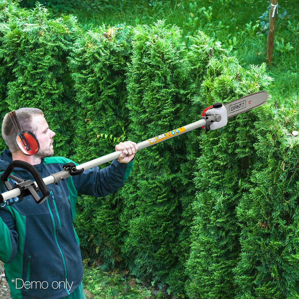 Giantz Pole Chainsaw 2 Stroke Petrol Tree Pruner Long Reach Saw 12 Inch Bar 9 In 1-Tools > Power Tools > Chainsaws-PEROZ Accessories