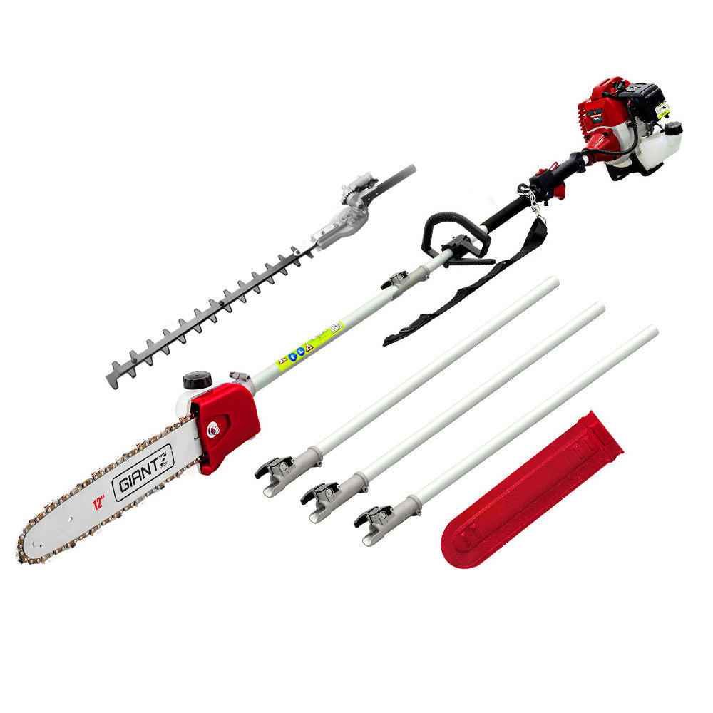 Giantz Pole Chainsaw 2 Stroke Petrol Tree Pruner Long Reach Saw 12 Inch Bar 2 In 1-Tools > Power Tools > Chainsaws-PEROZ Accessories