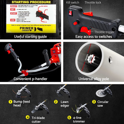 Giantz Pole Chainsaw Petrol Hedge Trimmer Tree Pruner 5 In 1-Tools > Power Tools > Chainsaws-PEROZ Accessories