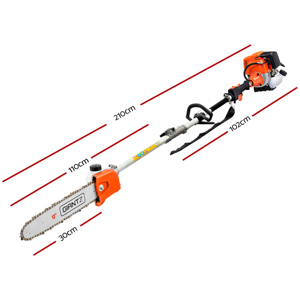 Giantz Pole 4 Stroke Chainsaw Petrol Tree Pruner Long Reach Saw 12 Inch Bar-Tools > Power Tools-PEROZ Accessories