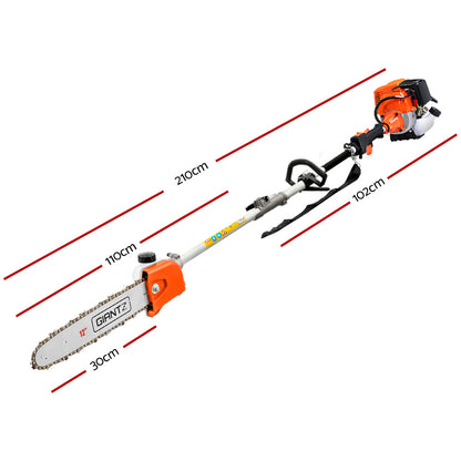 Giantz Pole 4 Stroke Chainsaw Petrol Tree Pruner Long Reach Saw 12 Inch Bar-Tools > Power Tools-PEROZ Accessories