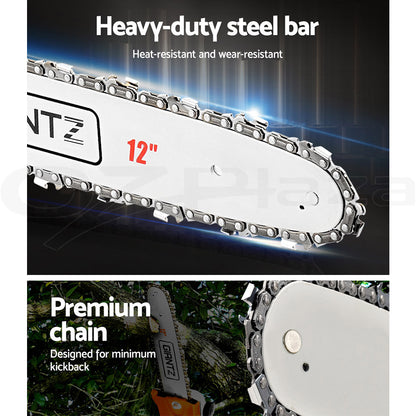 Giantz Pole 4 Stroke Chainsaw Petrol Tree Pruner Long Reach Saw 12 Inch Bar-Tools > Power Tools-PEROZ Accessories