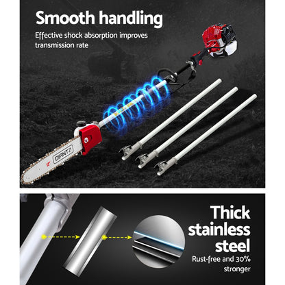 Giantz Pole Chainsaw Petrol 2 Stroke Tree Pruner Long Reach Saw 12 Inch Bar-Tools > Power Tools-PEROZ Accessories