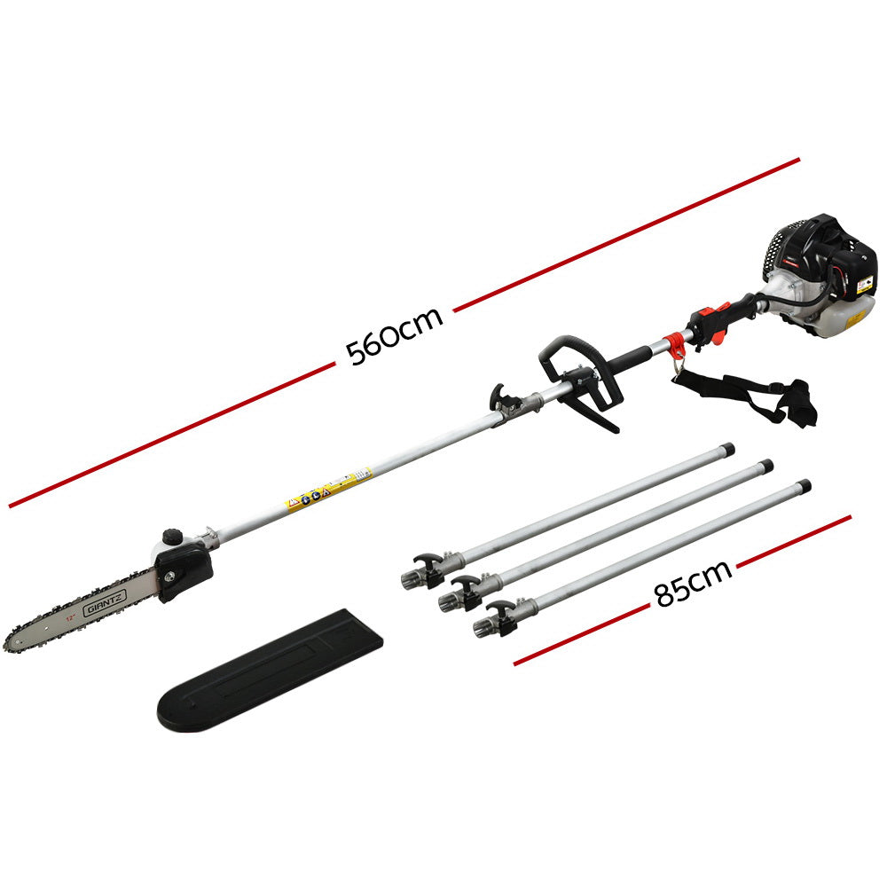 Giantz 62CC Pole Chainsaw 12in Chain Saw Petrol 5.6m Long Reach Black-Tools &gt; Power Tools &gt; Chainsaws-PEROZ Accessories
